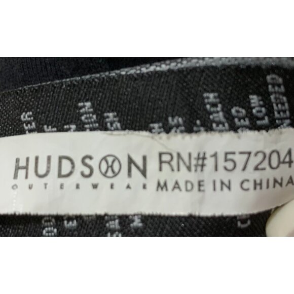 Hudson Outwear Puffer Jacket Embroidered Shark Mouth Squad Hood Zip Black Size L - Picture 11 of 12